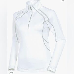 SUNICE MEGAN 1/4 ZIP PULLOVER‎ Oyster White Size Large Women’s Golf